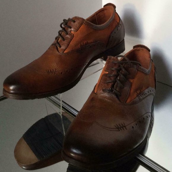 NEW ROCKPORT Parker Hill Brogue Dark Brown Leather/Canvas Shoes (Size 8.5 D) main image 11